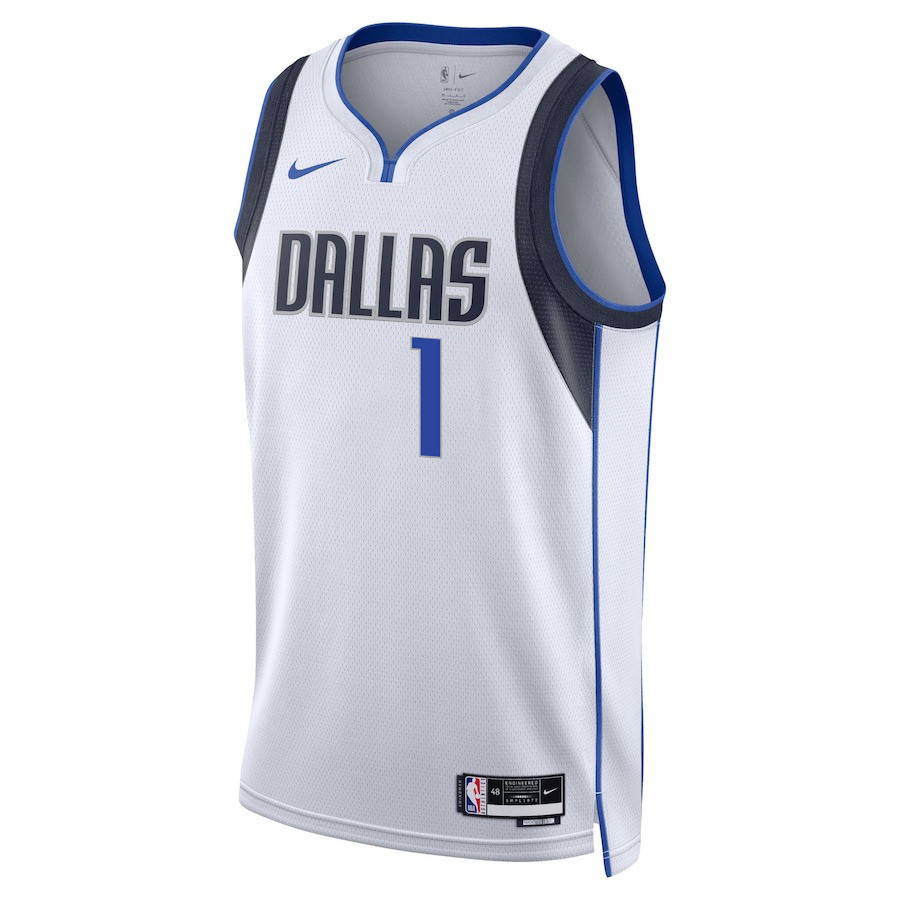 Alternative view of Jaden Hardy 1 Dallas Mavericks 2024 FINALS PATCH Swingman Basketball Jersey - Association Edition - White - JS303 