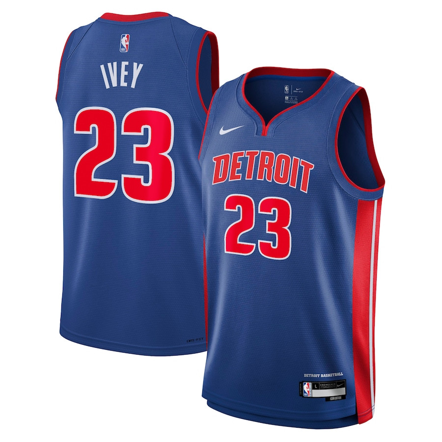 Jaden Ivey 23 Detroit Pistons Unisex Swingman Basketball Jersey - Icon Edition - Blue - JS465 