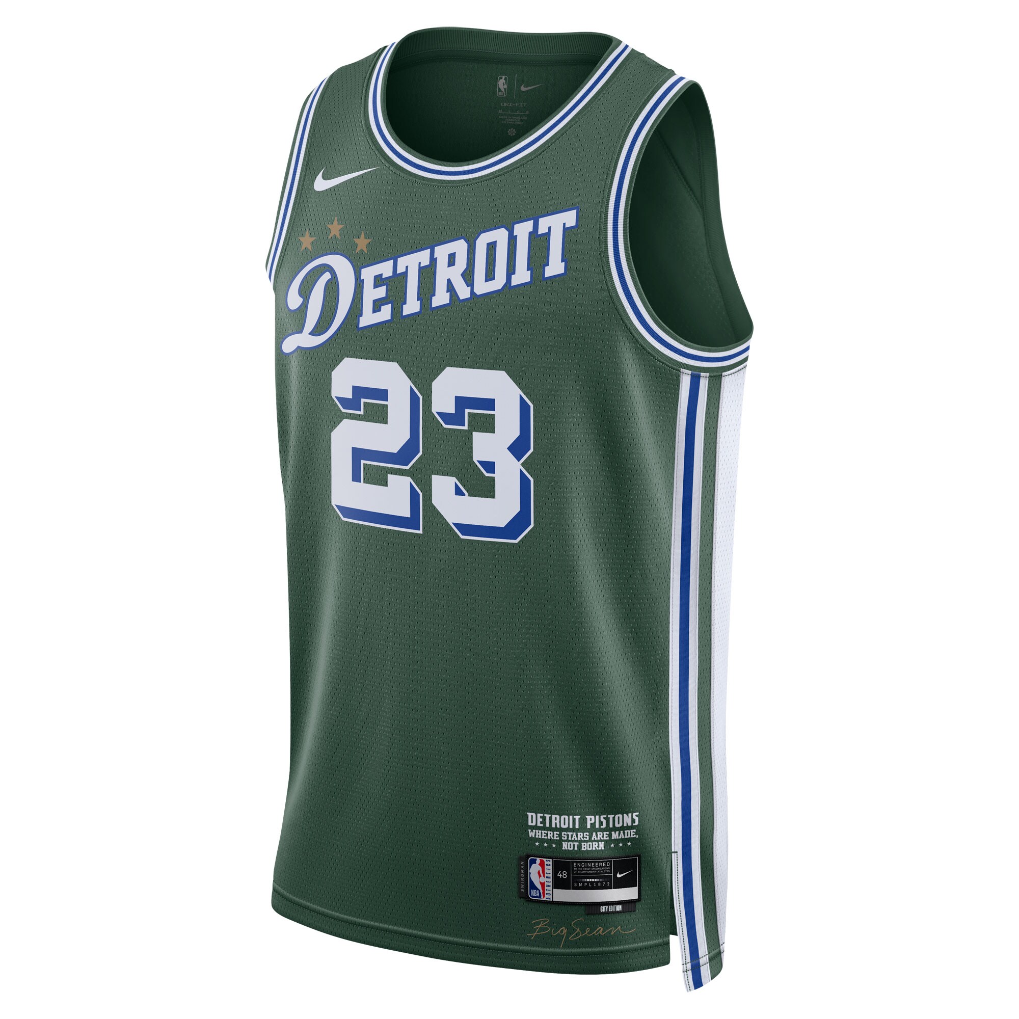 Alternative view of Jaden Ivey Detroit Pistons 2022/23 Swingman Basketball Jersey - City Edition - Green
