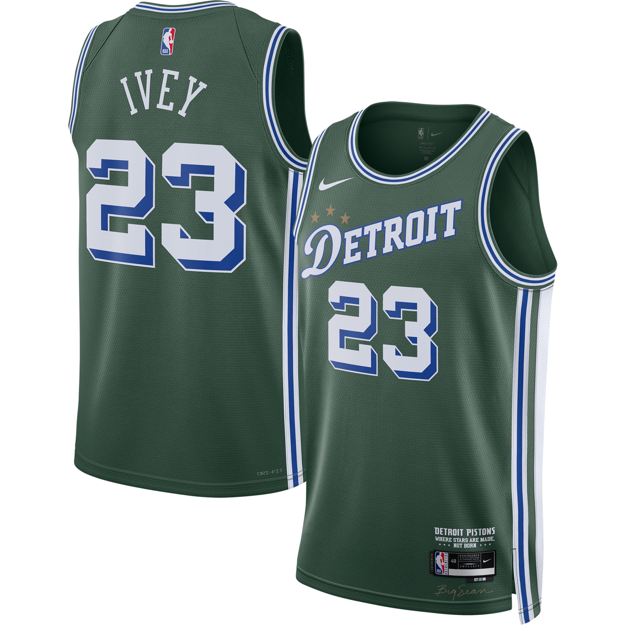 Jaden Ivey Detroit Pistons 2022/23 Swingman Basketball Jersey - City Edition - Green