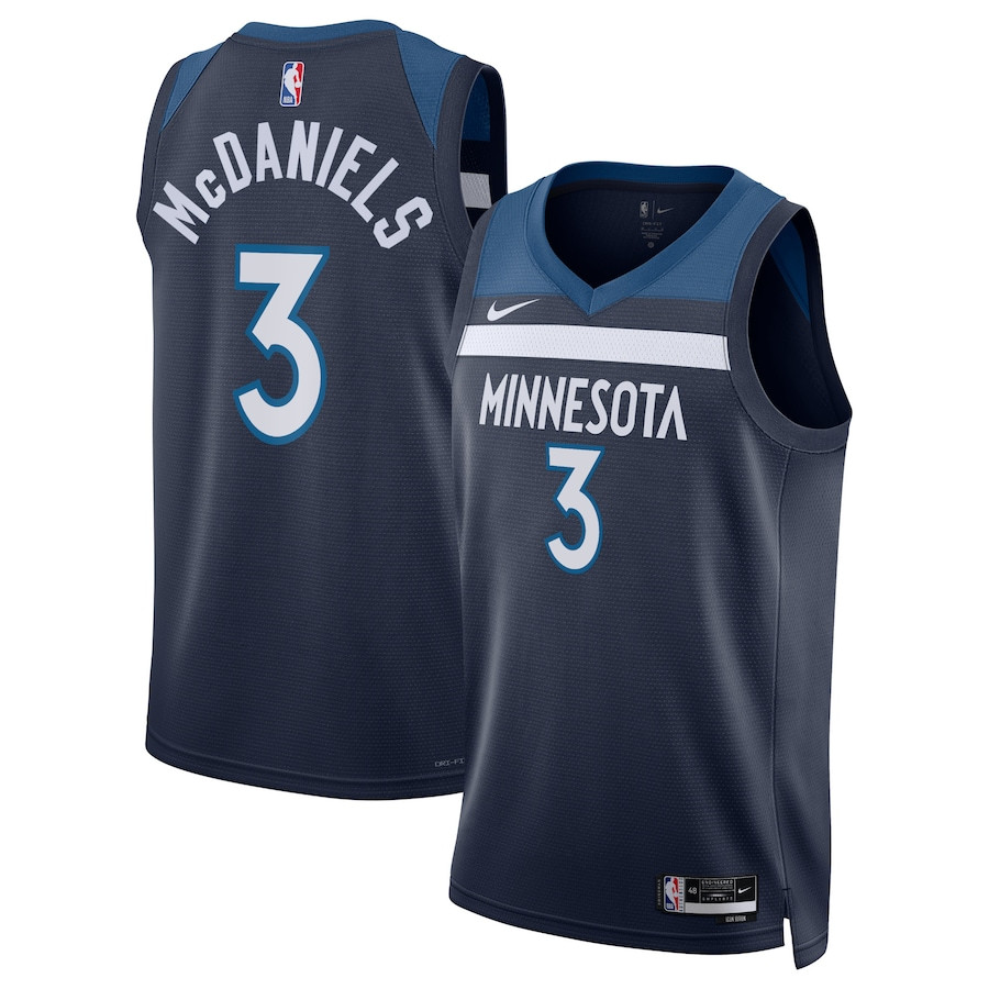 Jaden McDaniels 3 Minnesota Timberwolves Unisex Swingman Basketball Jersey - Icon Edition - Navy - JS603 