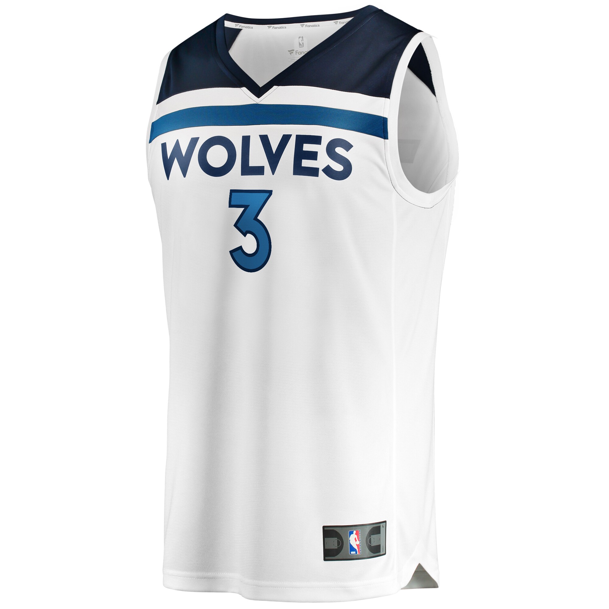 Alternative view of Jaden Mcdaniels Minnesota Timberwolves Fanatics Fast Break Replica Player Basketball Jersey - Association Edition - White