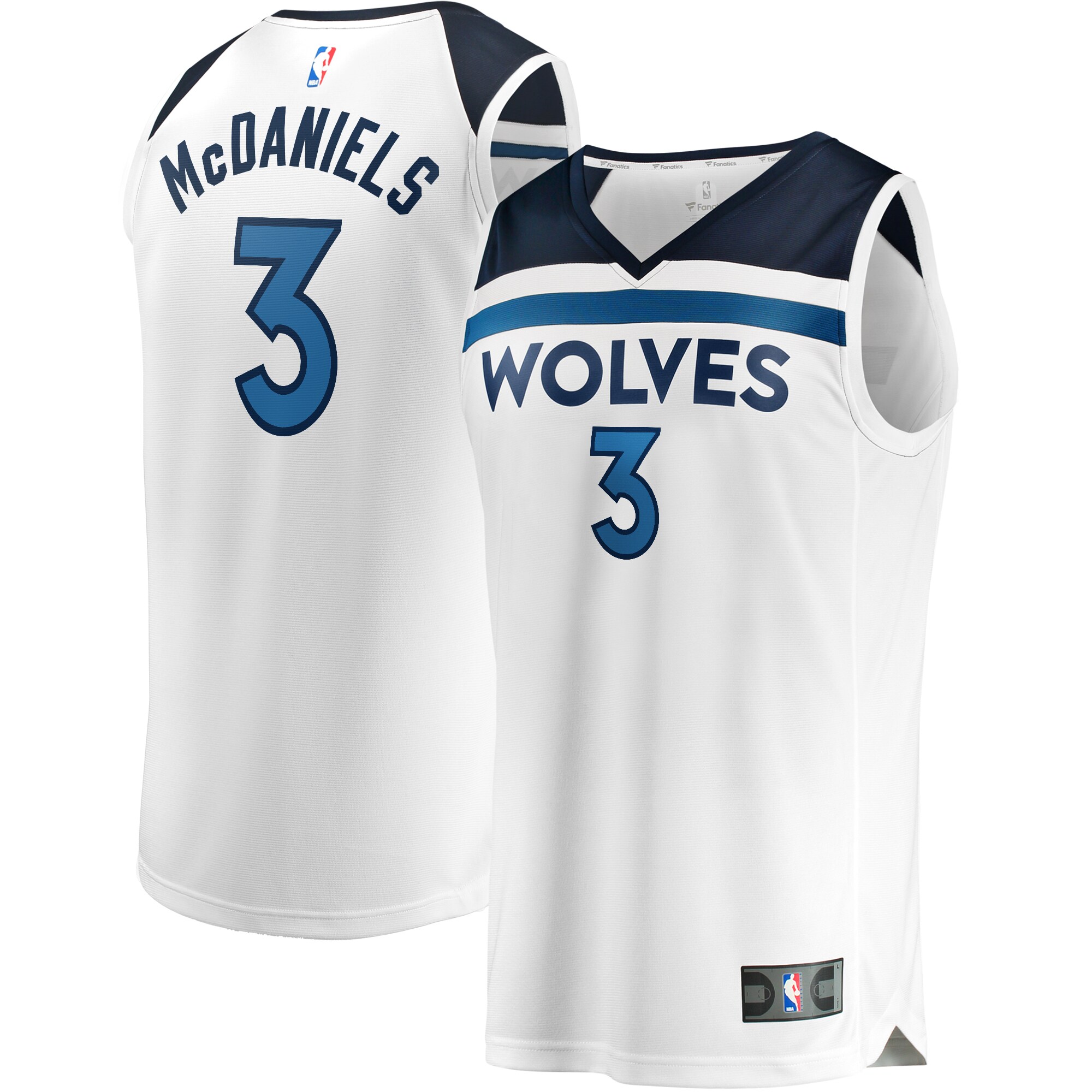 Jaden Mcdaniels Minnesota Timberwolves Fanatics Fast Break Replica Player Basketball Jersey - Association Edition - White