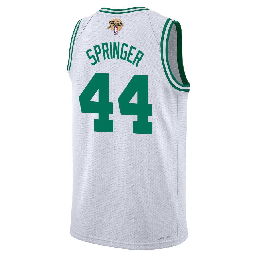 Alternative view of Jaden Springer 44 Boston Celtics 2024 FINALS PATCH Swingman Basketball Jersey - Association Edition - White - JS461