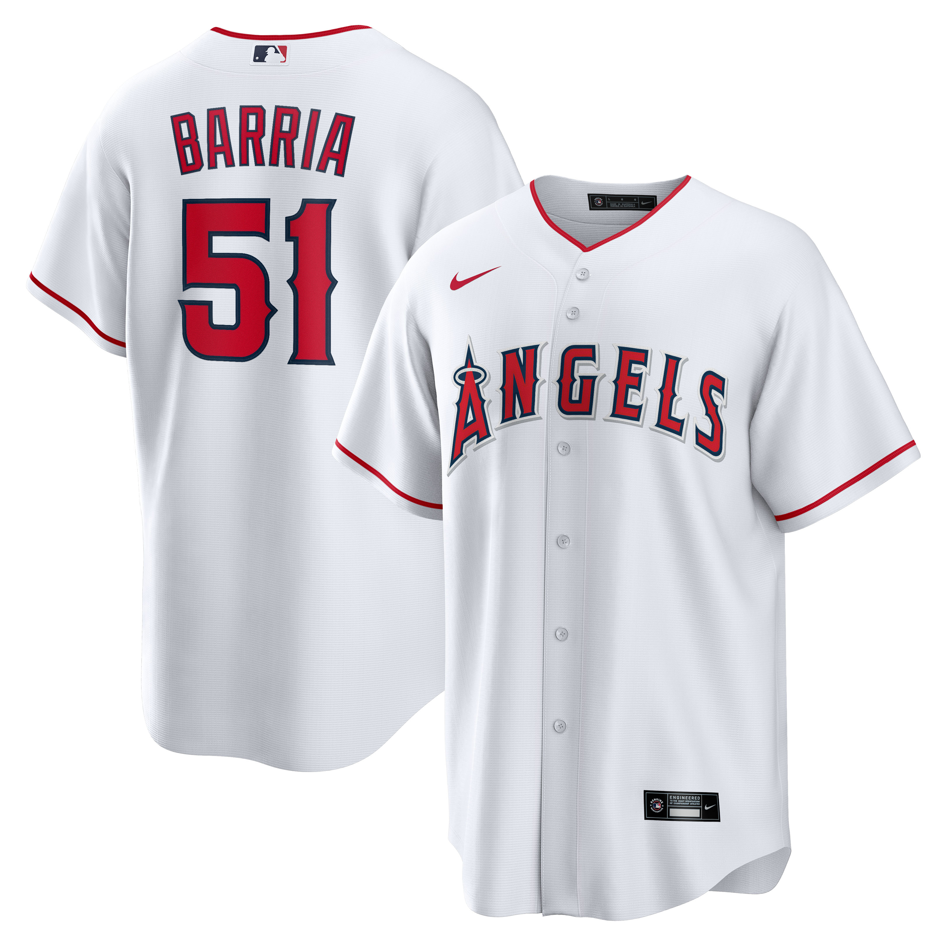 Alternative view of Jaime BarrÃƒÆ’Ã‚Â­a Los Angeles Angels Home Replica Player Baseball Jersey - White