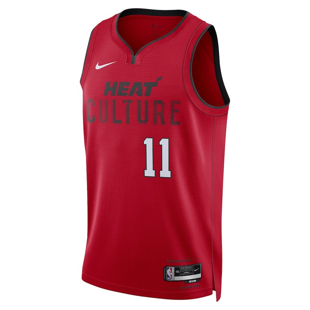 Alternative view of Jaime Jaquez Jr. 11 Miami Heat Unisex 2024/25 Swingman Player Basketball Jersey - City Edition - Red - JS597 