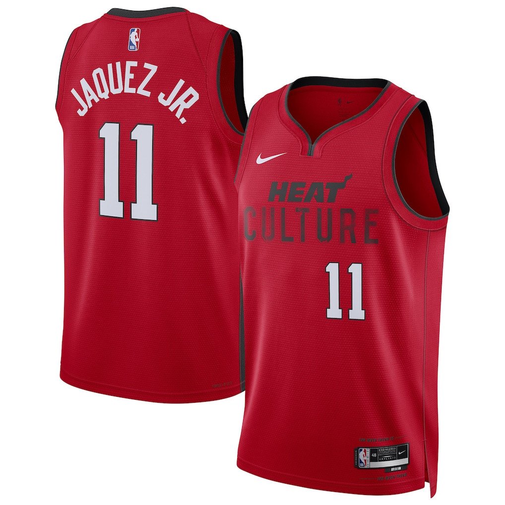 Jaime Jaquez Jr. 11 Miami Heat Unisex 2024/25 Swingman Player Basketball Jersey - City Edition - Red - JS597 