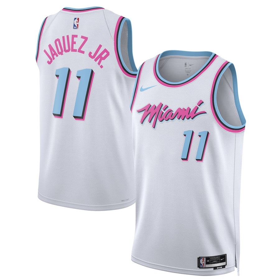 Jaime Jaquez Jr. 11 Miami Heat Unisex 2024/25 Swingman Player Basketball Jersey - City Edition - White - JS432 