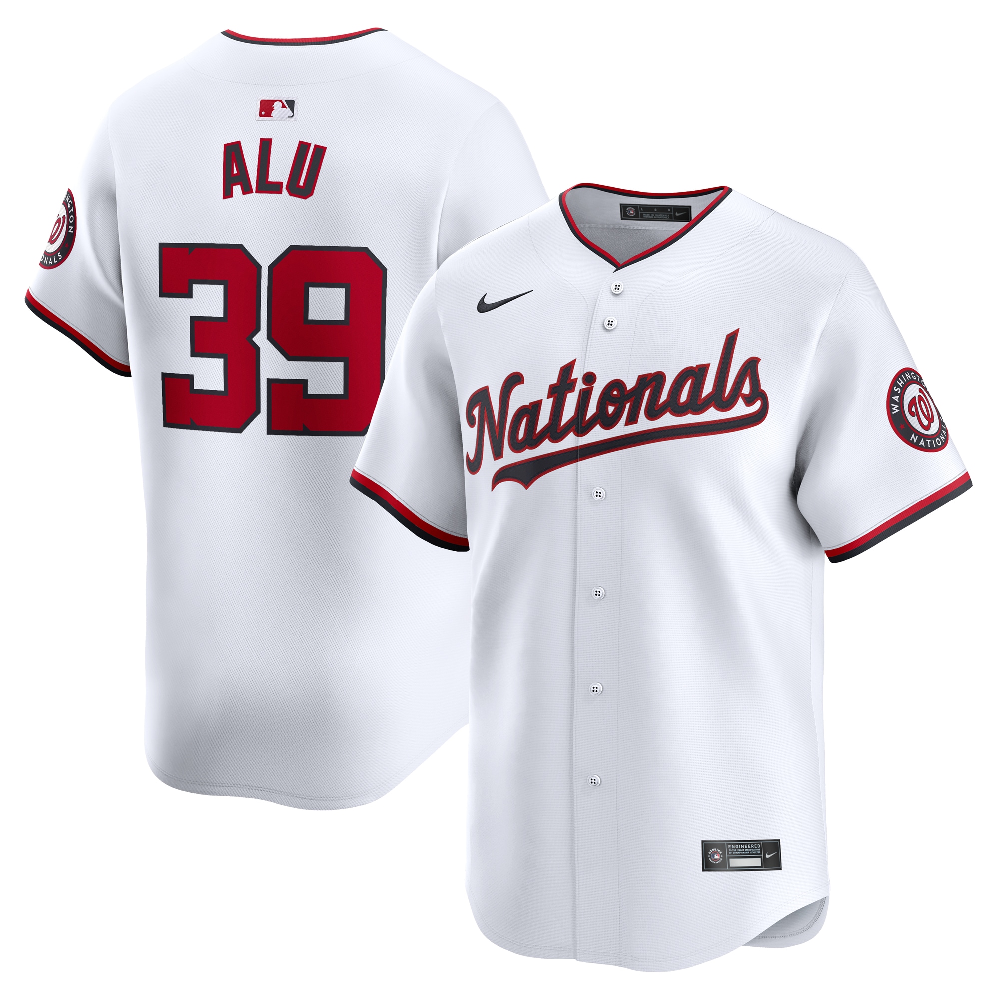 Jake Alu Washington Nationals Home Limited Player Baseball Jersey - White