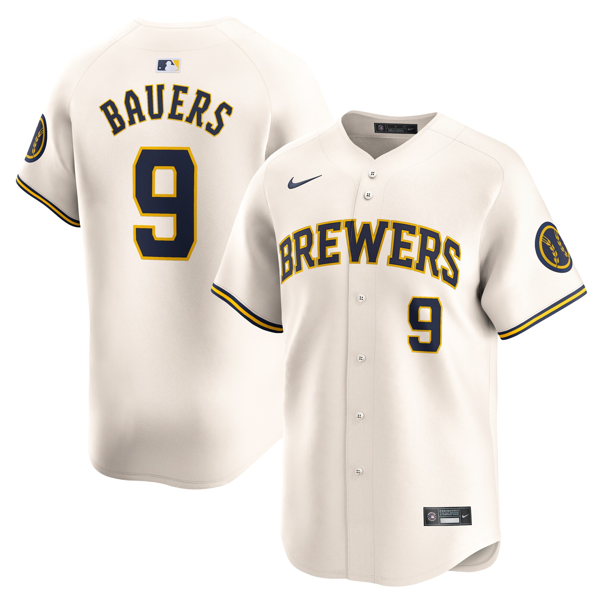 Jake Bauers Milwaukee Brewers Home Limited Player Baseball Jersey - Cream