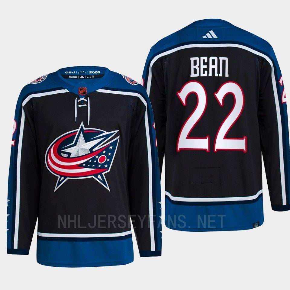 Jake Bean 22 Reverse Retro 2.0 2022 Columbus Blue Jackets Navy Hockey Jersey Primegreen - JS853 