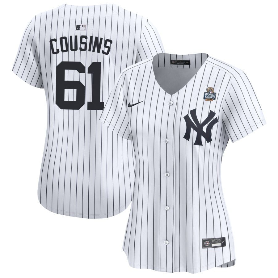 Jake Cousins 61 New York Yankees Women's 2024 World Series Home Limited Baseball Jersey - White 