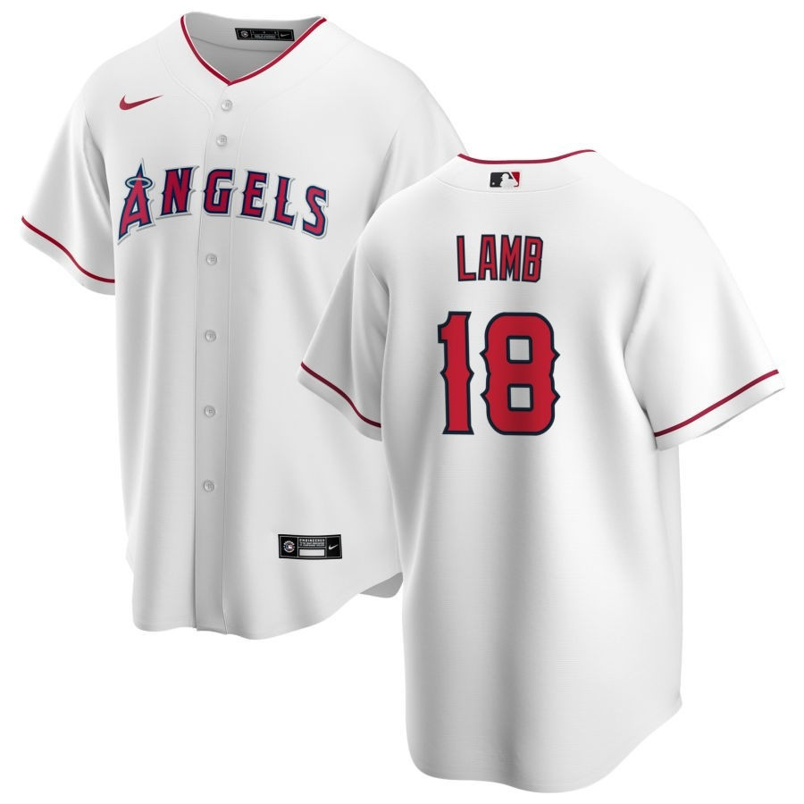 Jake Lamb 18 Los Angeles Angels Men Home Baseball Jersey - White 