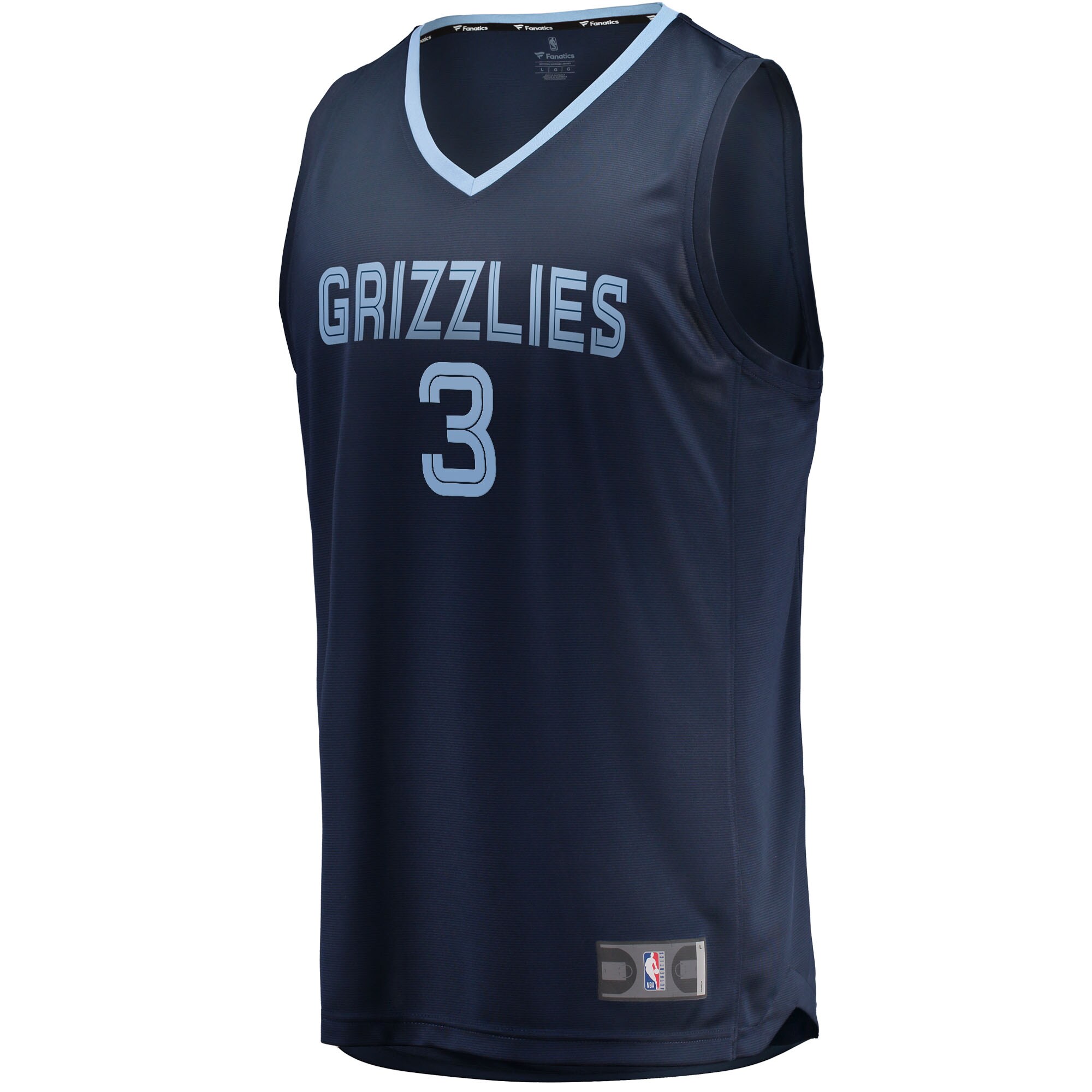 Alternative view of Jake Laravia Memphis Grizzlies Fanatics Fast Break Replica Player Basketball Jersey - Icon Edition - Navy