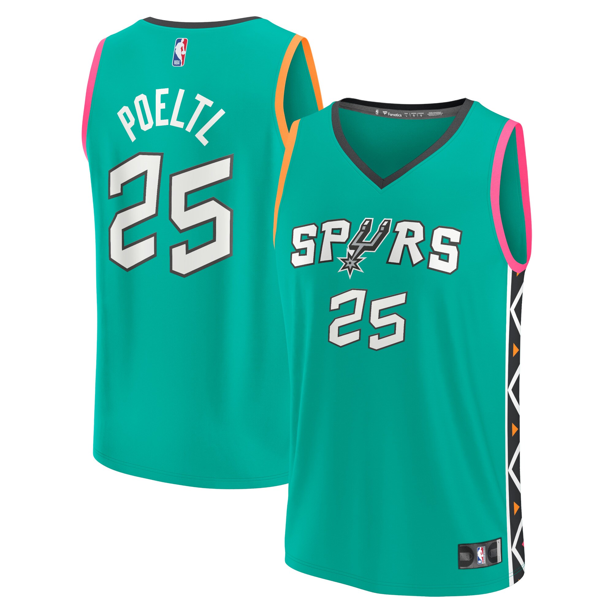 Jakob Poeltl San Antonio Spurs Fanatics Fastbreak Basketball Jersey - City Edition - Green