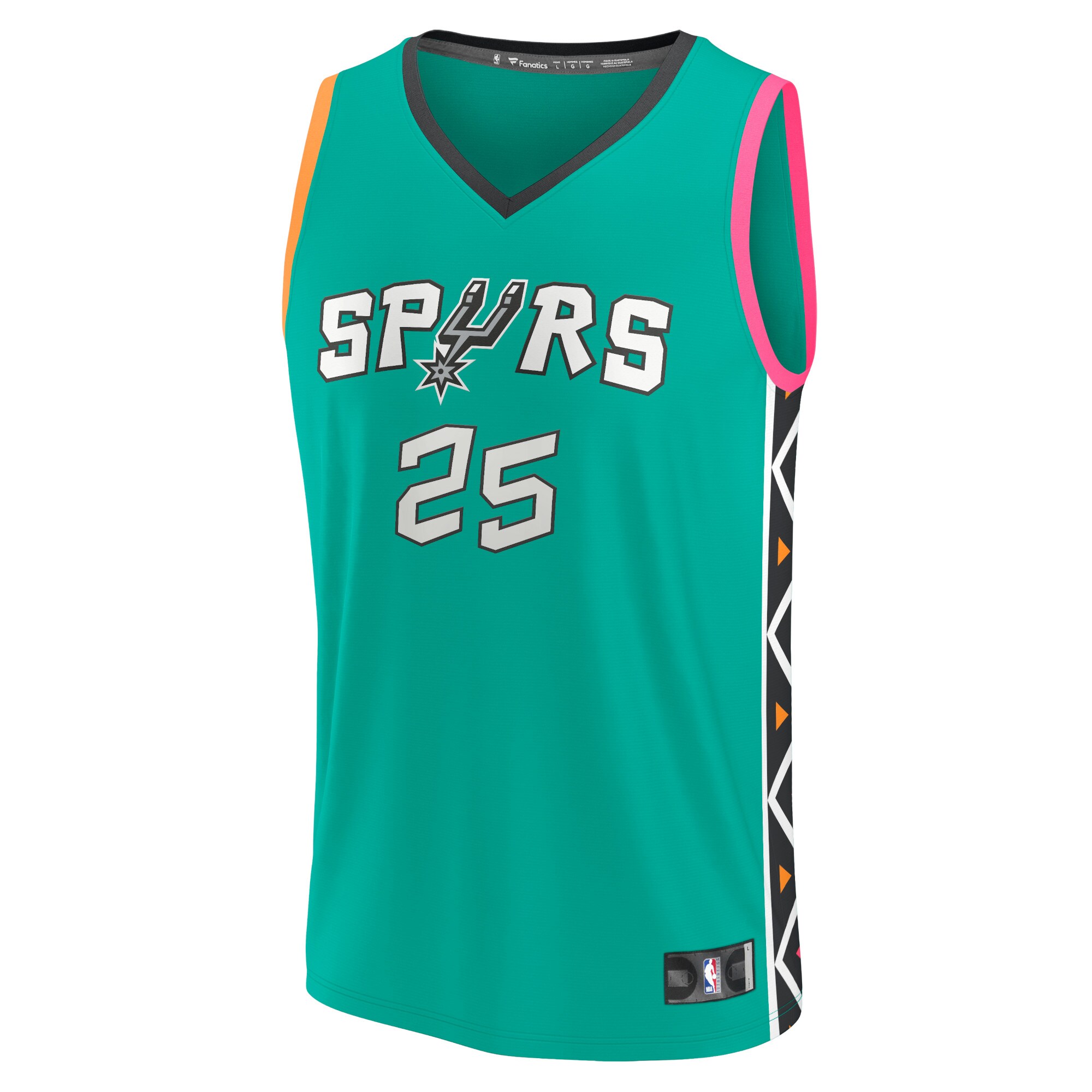 Alternative view of Jakob Poeltl San Antonio Spurs Fanatics Fastbreak Basketball Jersey - City Edition - Green