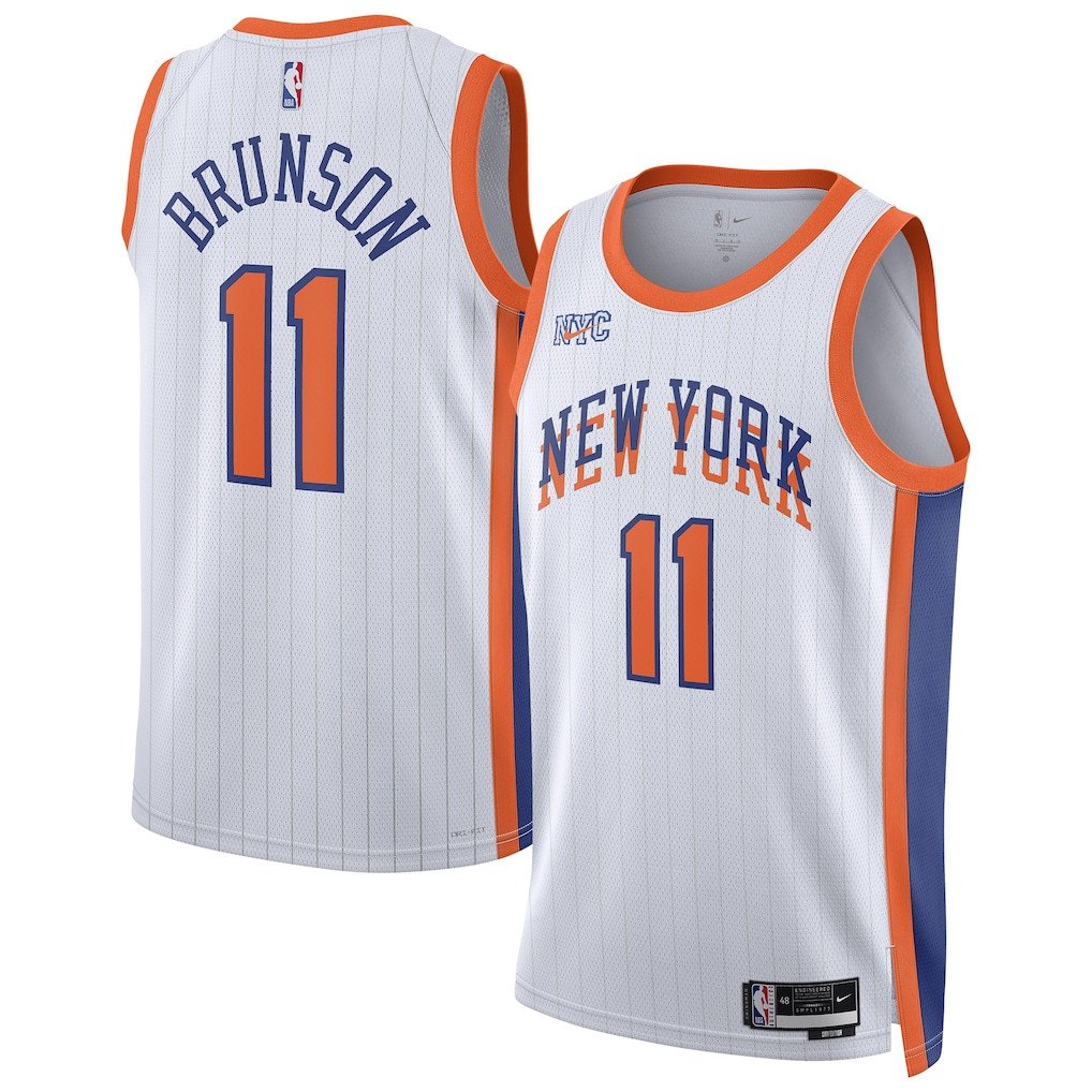 Jalen Brunson 11 New York Knicks Unisex 2024/25 Swingman Player Basketball Jersey - City Edition - White - JS307 