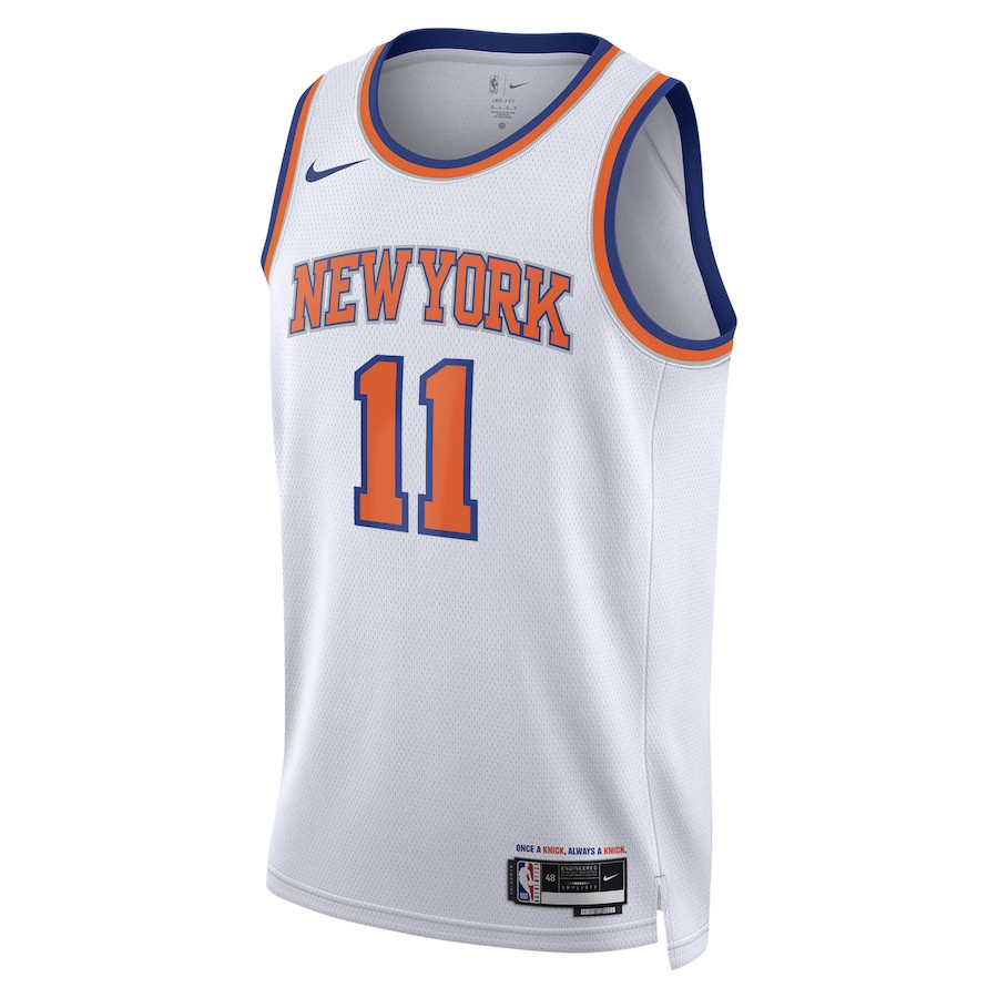 Alternative view of Jalen Brunson 11 New York Knicks Unisex Swingman Basketball Jersey - Association Edition - White - JS237 