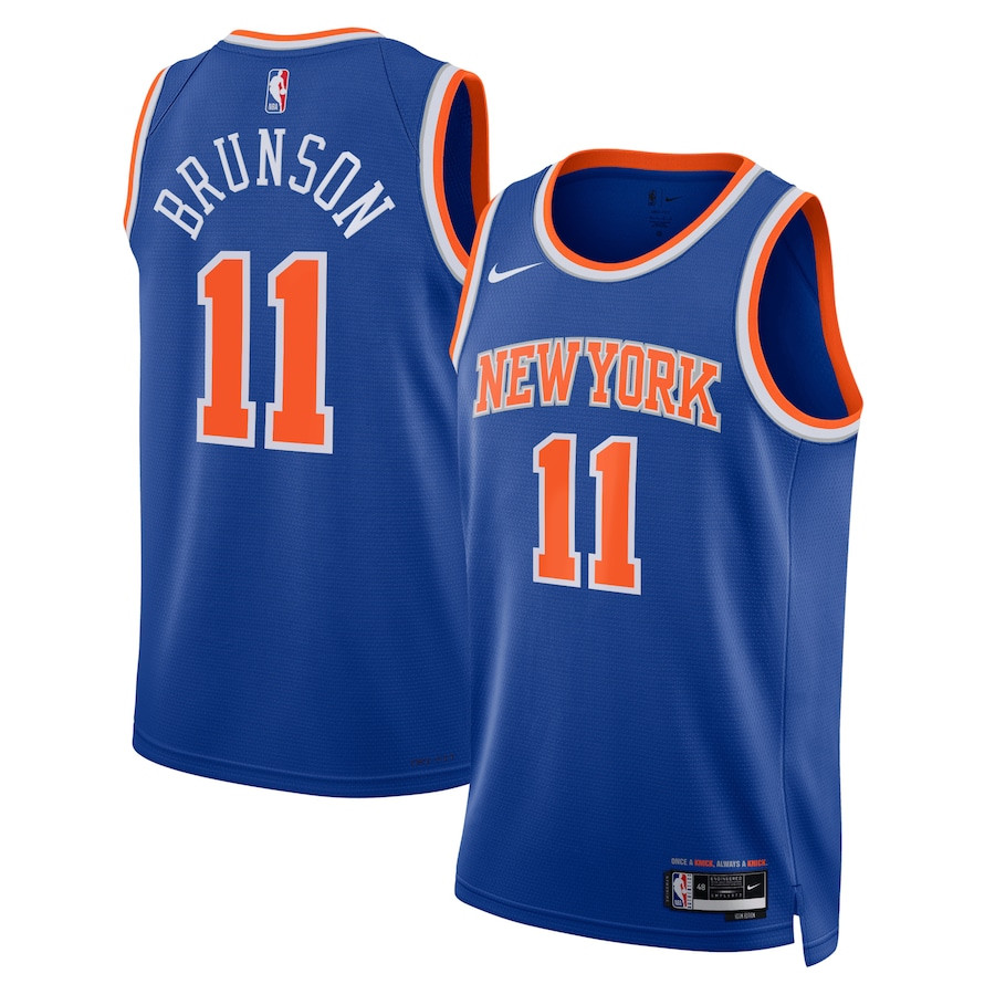 Jalen Brunson 11 New York Knicks Unisex Swingman Basketball Jersey - Icon Edition - Blue - JS749 
