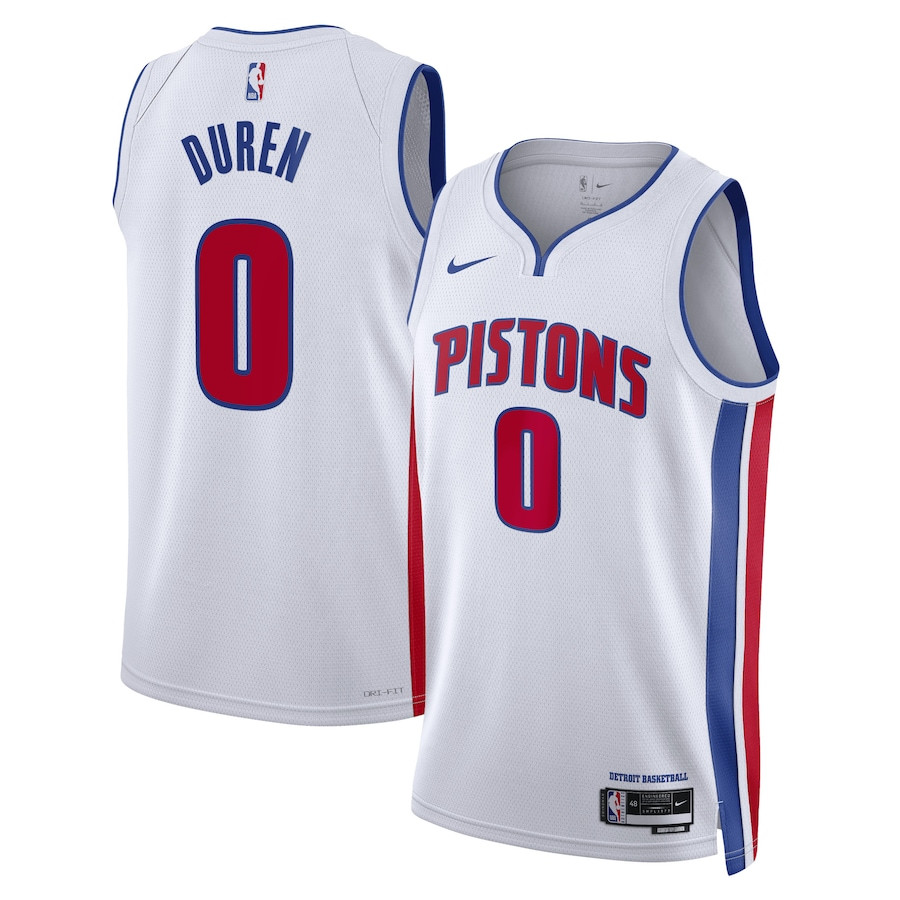 Jalen Duren 0 Detroit Pistons Unisex Swingman Basketball Jersey - Association Edition - White - JS720 