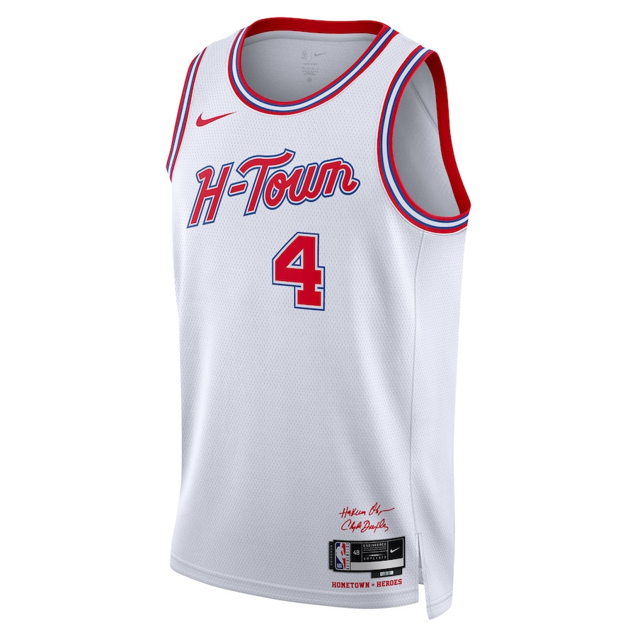 Alternative view of Jalen Green 4 Houston Rockets 2023/24 City Edition Swingman Basketball Jersey - White - JS179 