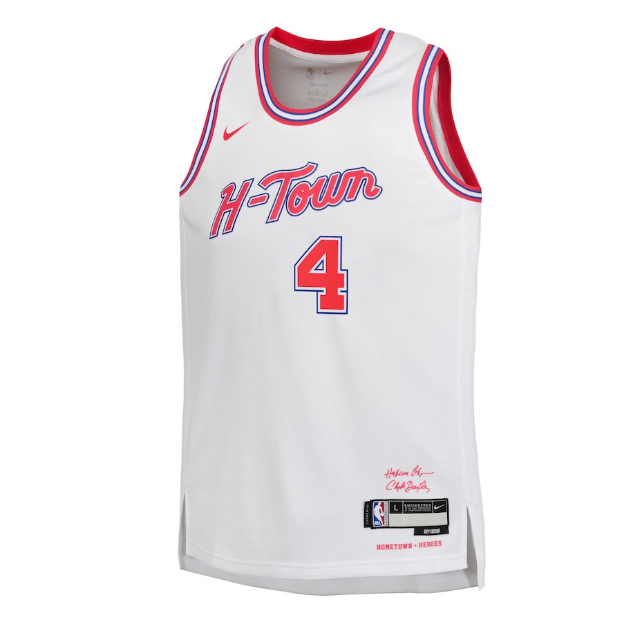 Alternative view of Jalen Green 4 Houston Rockets 2023/24 City Edition Swingman YOUTH Basketball Jersey - White - JS489 