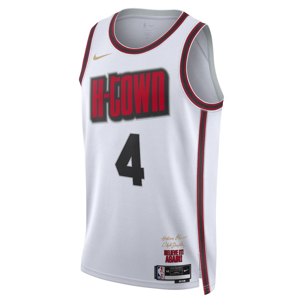 Alternative view of Jalen Green 4 Houston Rockets Unisex 2024/25 Swingman Player Basketball Jersey - City Edition - White - JS787 