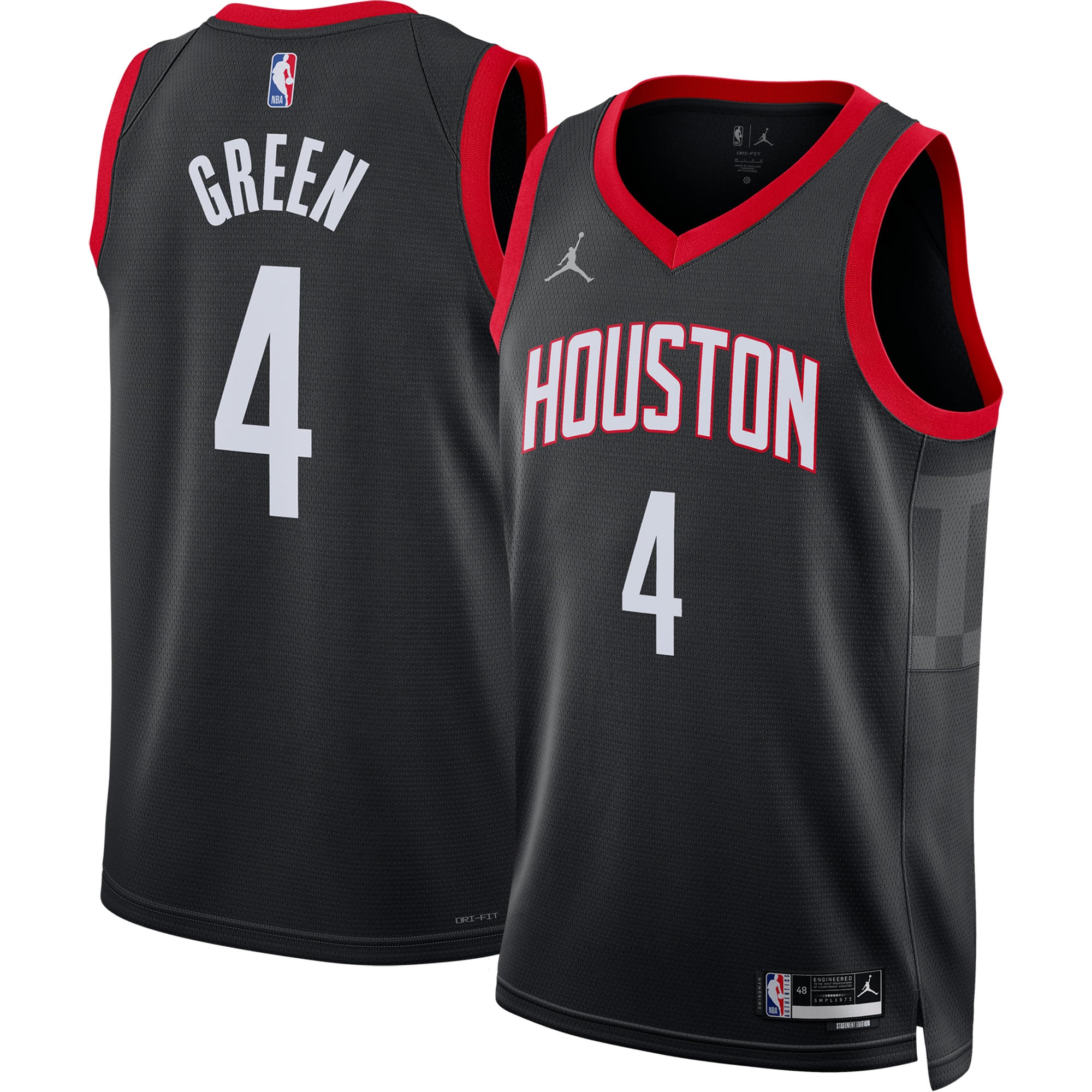 Jalen Green Houston Rockets Jordan Brand Unisex Swingman Basketball Jersey - Statement Edition - Black