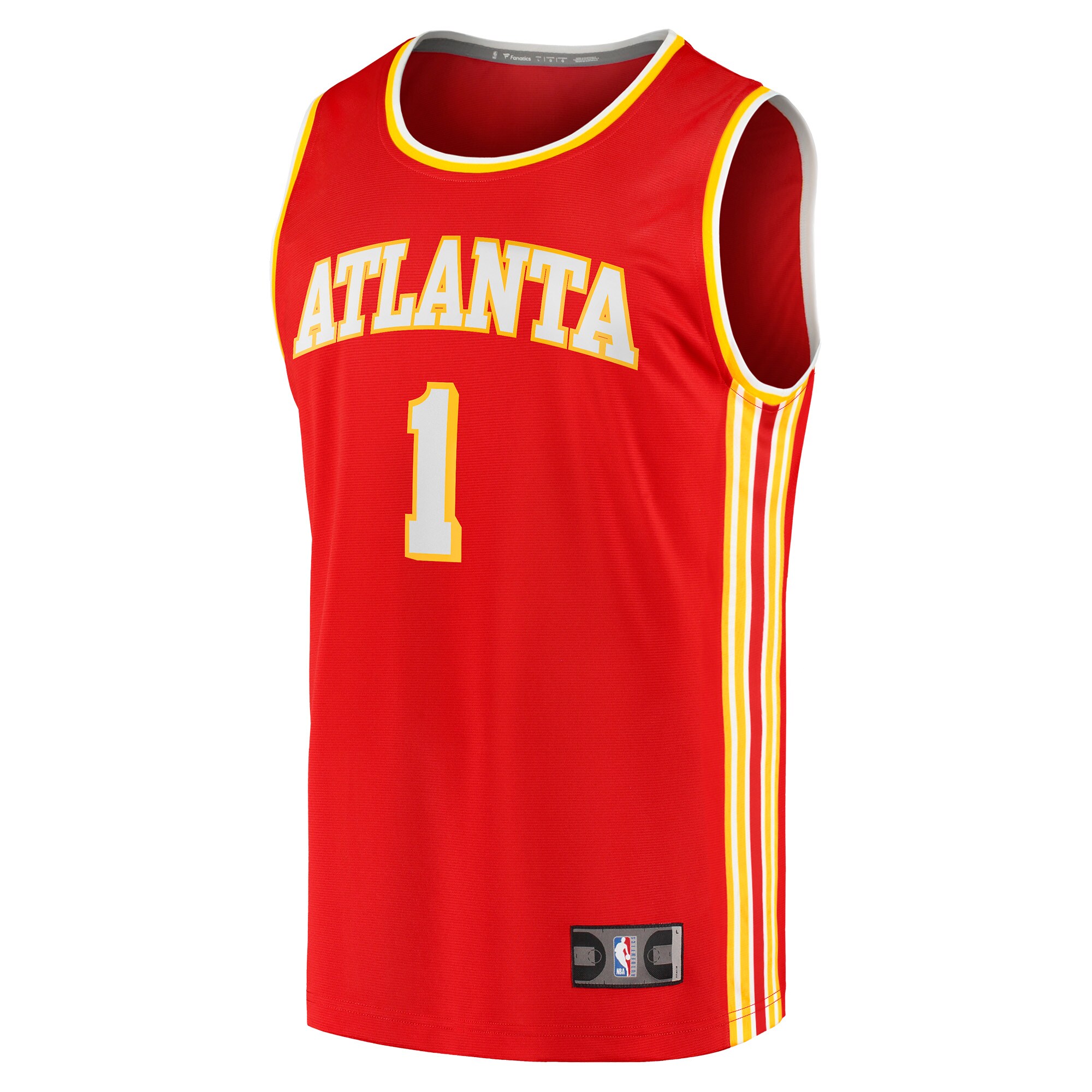 Alternative view of Jalen Johnson Atlanta Hawks Fanatics Youth Fast Break Replica Basketball Jersey - Icon Edition - Red