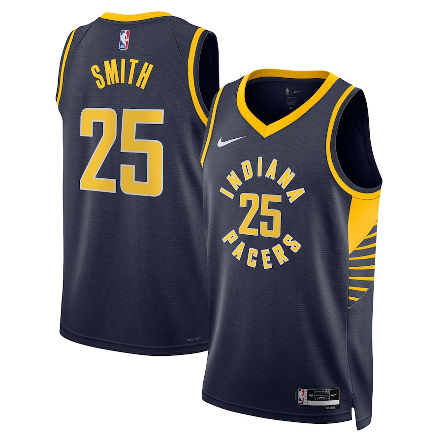 Jalen Smith 25 Indiana Pacers Unisex Swingman Basketball Jersey - Icon Edition - Navy - JS222 