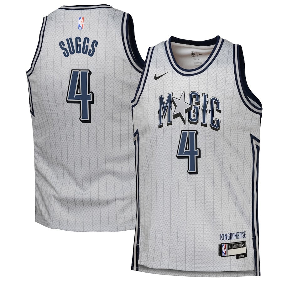 Jalen Suggs 4 Orlando Magic 2024/25 Swingman Player YOUTH Basketball Jersey - City Edition - Silver - JS885 