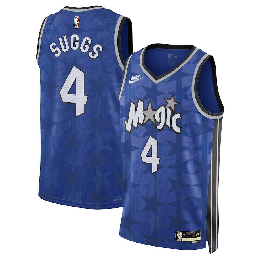 Jalen Suggs 4 Orlando Magic Unisex 2023/24 Swingman Basketball Jersey – Classic Edition - Blue - JS410 