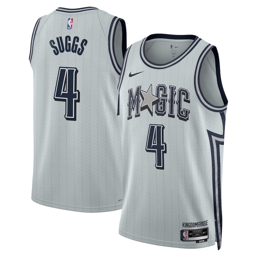 Jalen Suggs 4 Orlando Magic Unisex 2024/25 Swingman Player Basketball Jersey - City Edition - Silver - JS921 