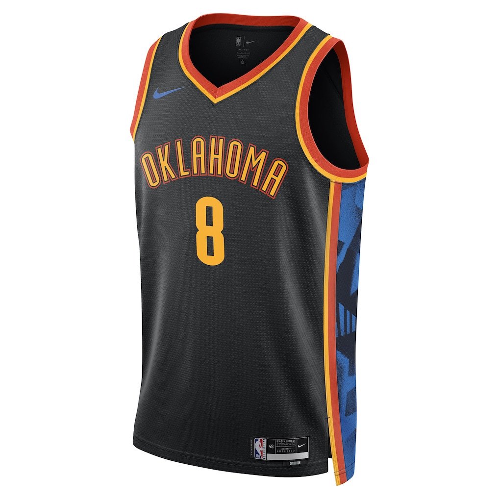 Alternative view of Jalen Williams 8 Oklahoma City Thunder Unisex 2024/25 Swingman Player Basketball Jersey - City Edition - Black - JS221 