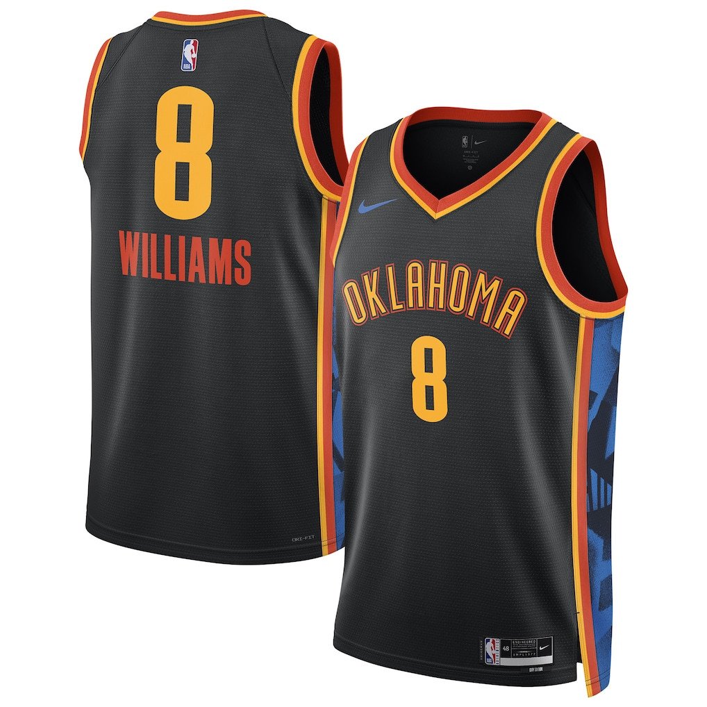 Jalen Williams 8 Oklahoma City Thunder Unisex 2024/25 Swingman Player Basketball Jersey - City Edition - Black - JS221 
