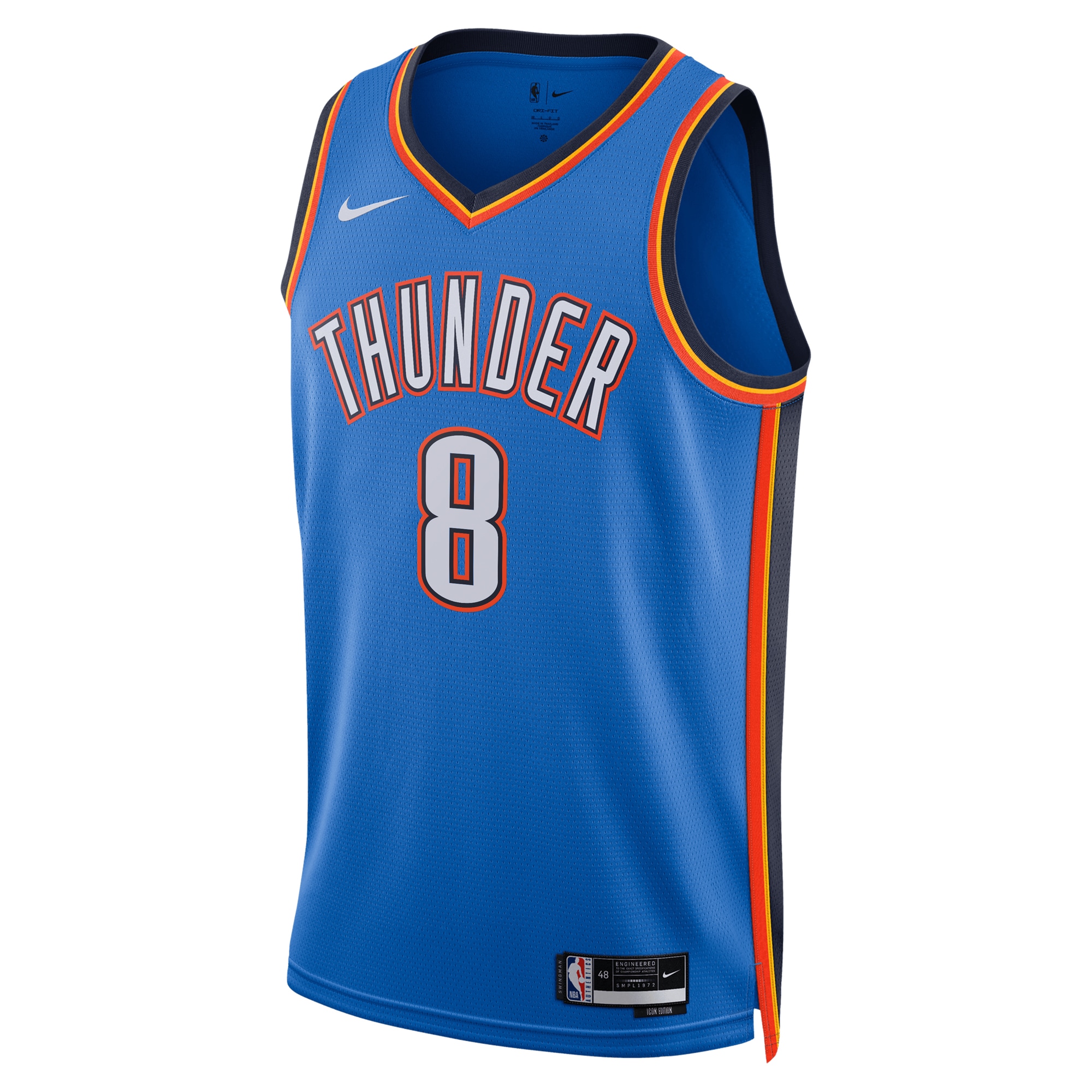 Alternative view of Jalen Williams Oklahoma City Thunder Unisex Swingman Replica Basketball Jersey - Icon Edition - Blue