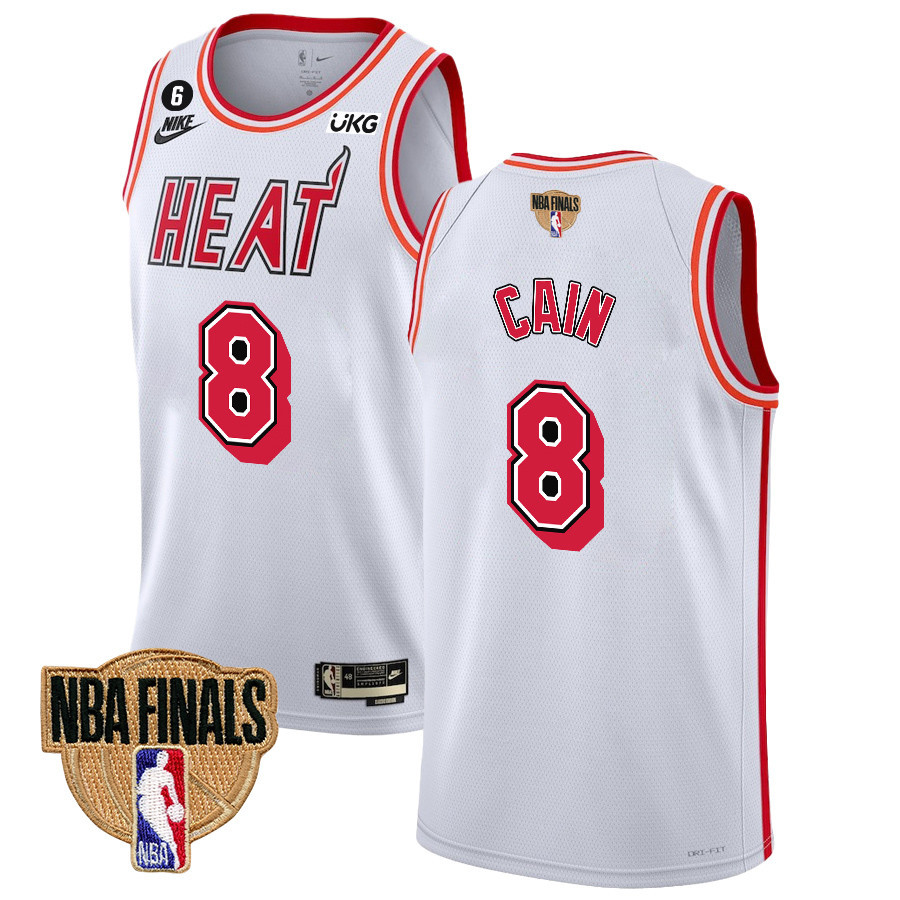 Jamal Cain 8 Miami Heat Final Champions 2023 Swingman Basketball Jersey - Classic Edition - White - JS710 