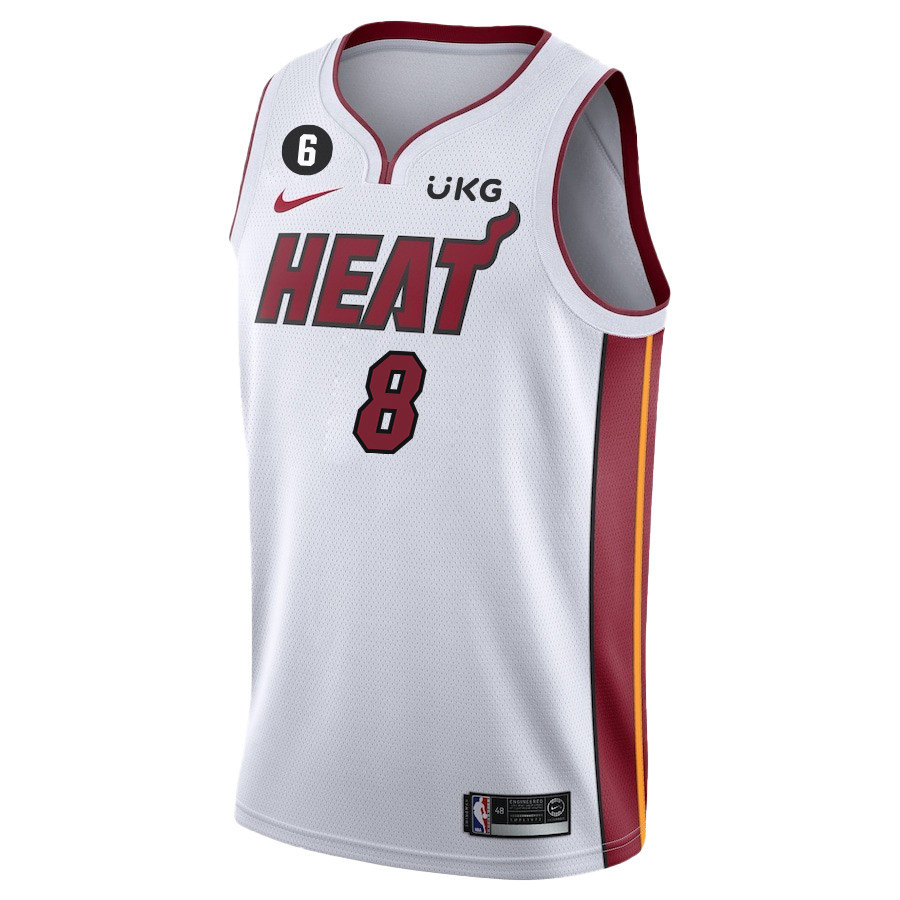 Alternative view of Jamal Cain 8 Miami Heat Final Champions 2023 Swingman Basketball Jersey - White - JS313 