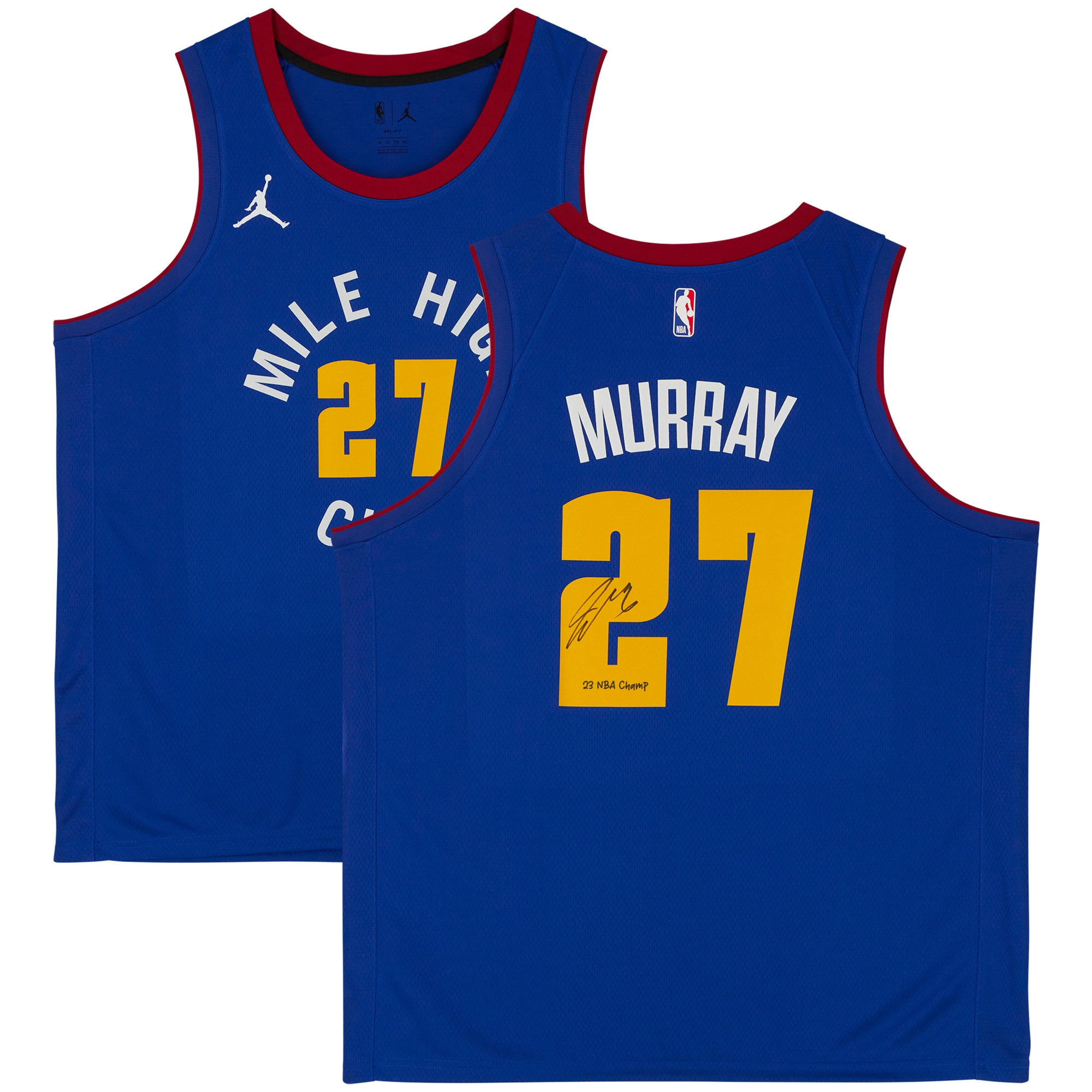 Jamal Murray 27 Denver Nuggets 2023 NBA Finals Champions with "23 NBA Champ" - Blue Basketball Jersey - JS410 