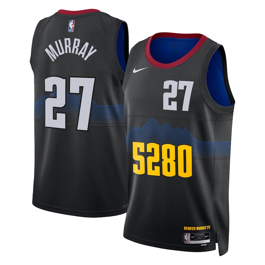 Jamal Murray 27 Denver Nuggets 2023/24 City Edition Swingman Basketball Jersey - Black - JS665 