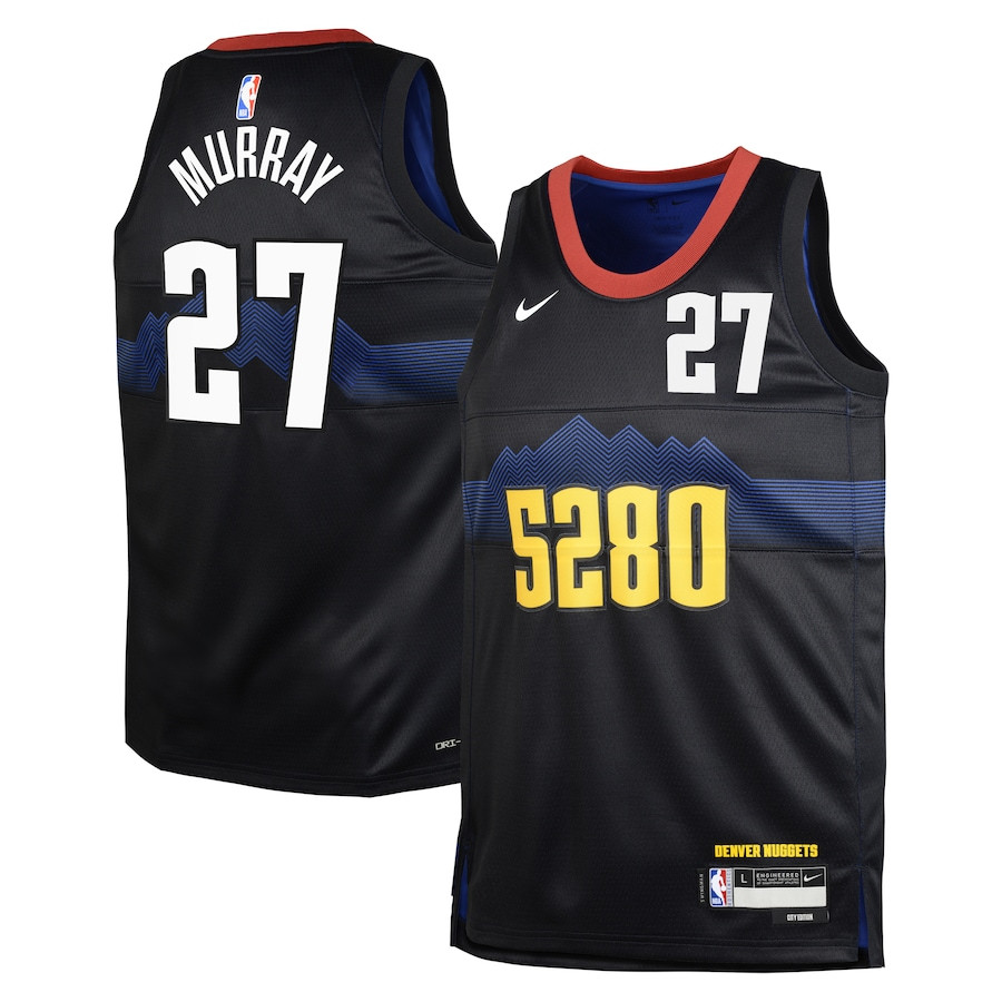 Jamal Murray 27 Denver Nuggets 2023/24 City Edition Swingman YOUTH Basketball Jersey - Black - JS612 