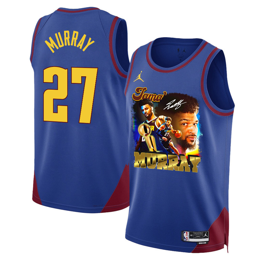 Jamal Murray 27 Denver Nuggets Exciting Guard 2023 NBA Champions Swingman Basketball Jersey - Blue - JS426 