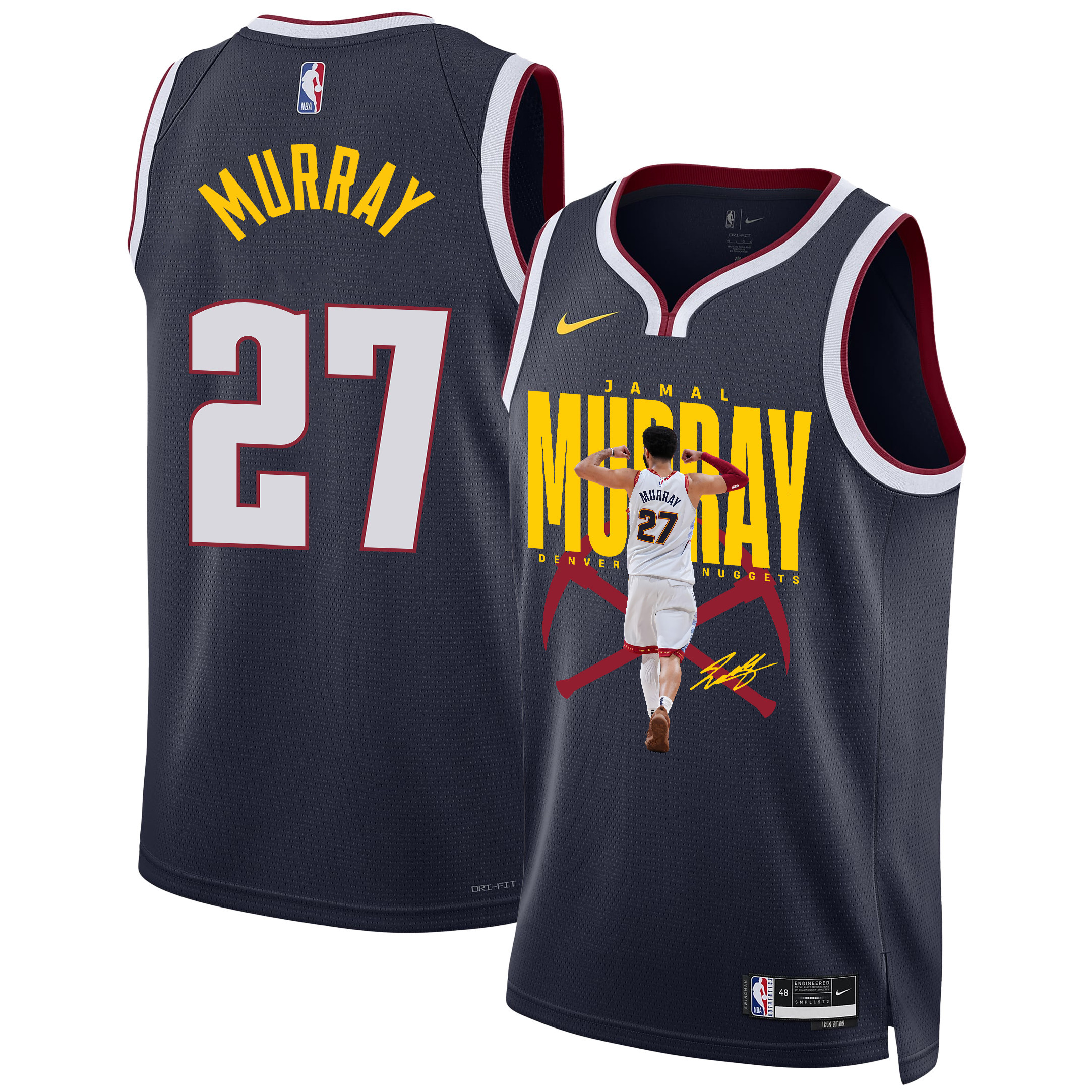 Jamal Murray 27 Denver Nuggets Fastbreak Phenom 2023 NBA Champions Swingman Basketball Jersey - Black - JS200 