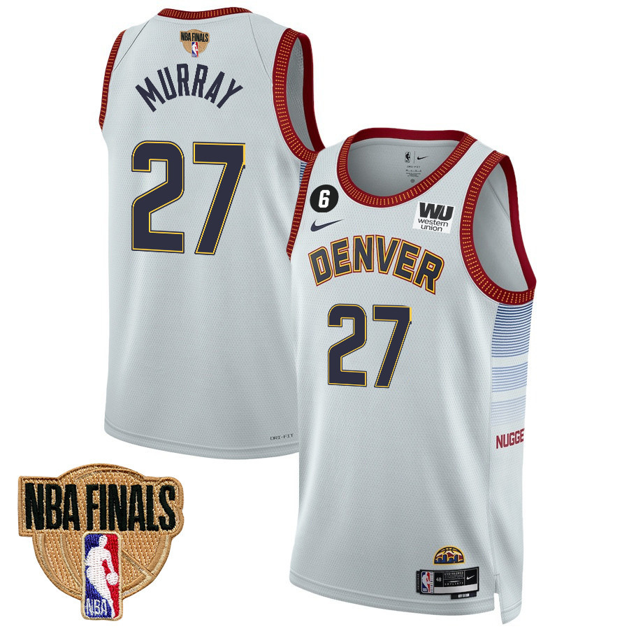 Jamal Murray 27 Denver Nuggets Final Champions 2023 Swingman YOUTH Basketball Jersey - White - JS685 