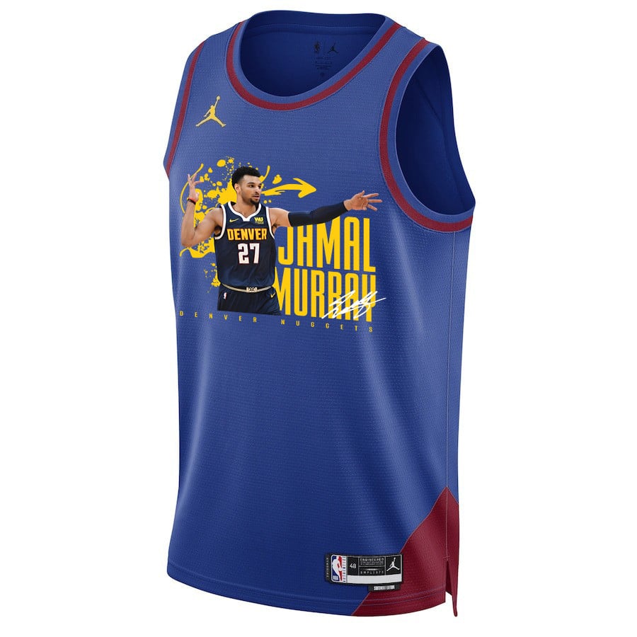 Alternative view of Jamal Murray 27 Denver Nuggets Rising Star 2023 NBA Champions Swingman Basketball Jersey - Blue - JS238 
