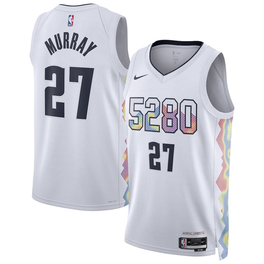 Jamal Murray 27 Denver Nuggets Unisex 2024/25 Swingman Player Basketball Jersey - City Edition - White - JS965 