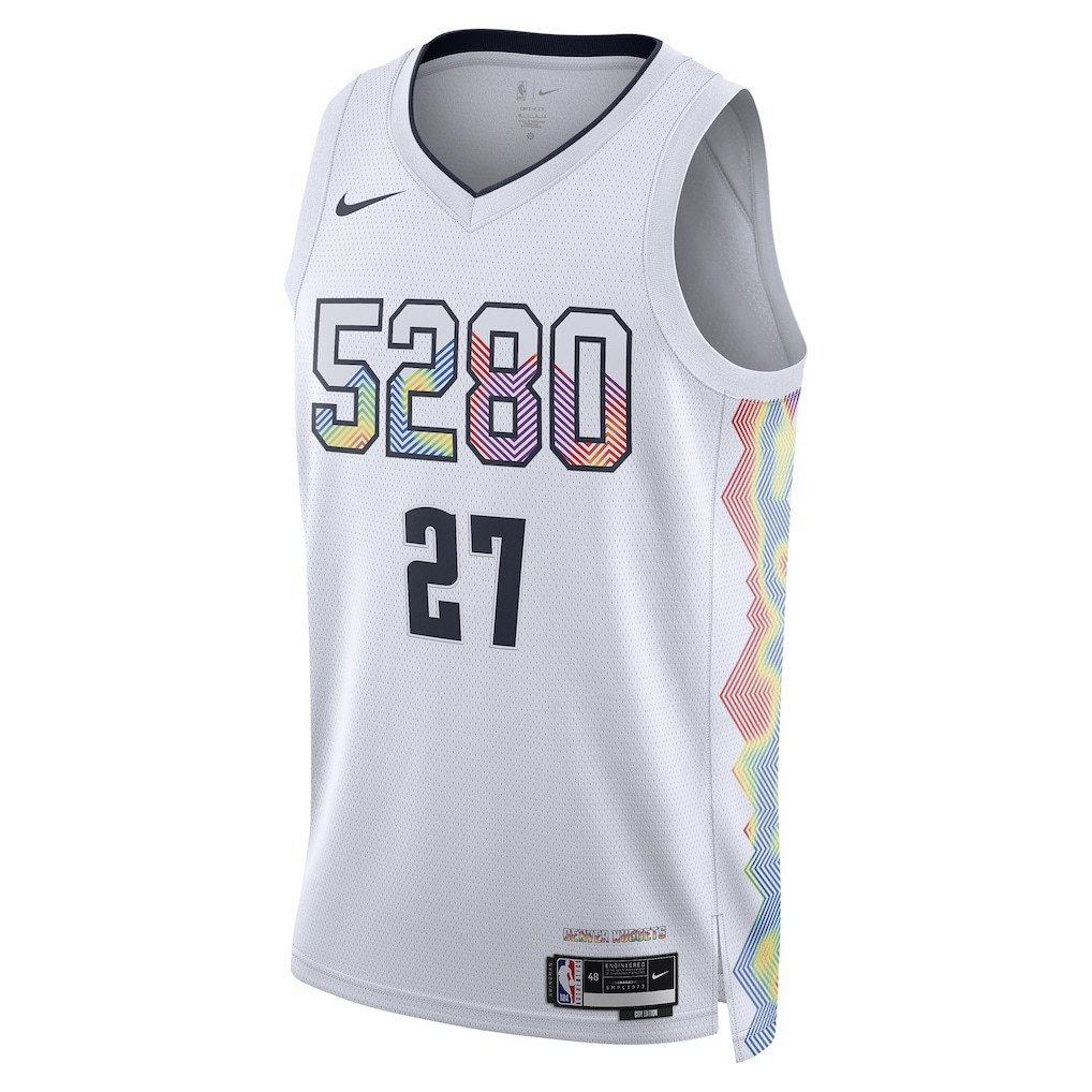 Alternative view of Jamal Murray 27 Denver Nuggets Unisex 2024/25 Swingman Player Basketball Jersey - City Edition - White - JS965 