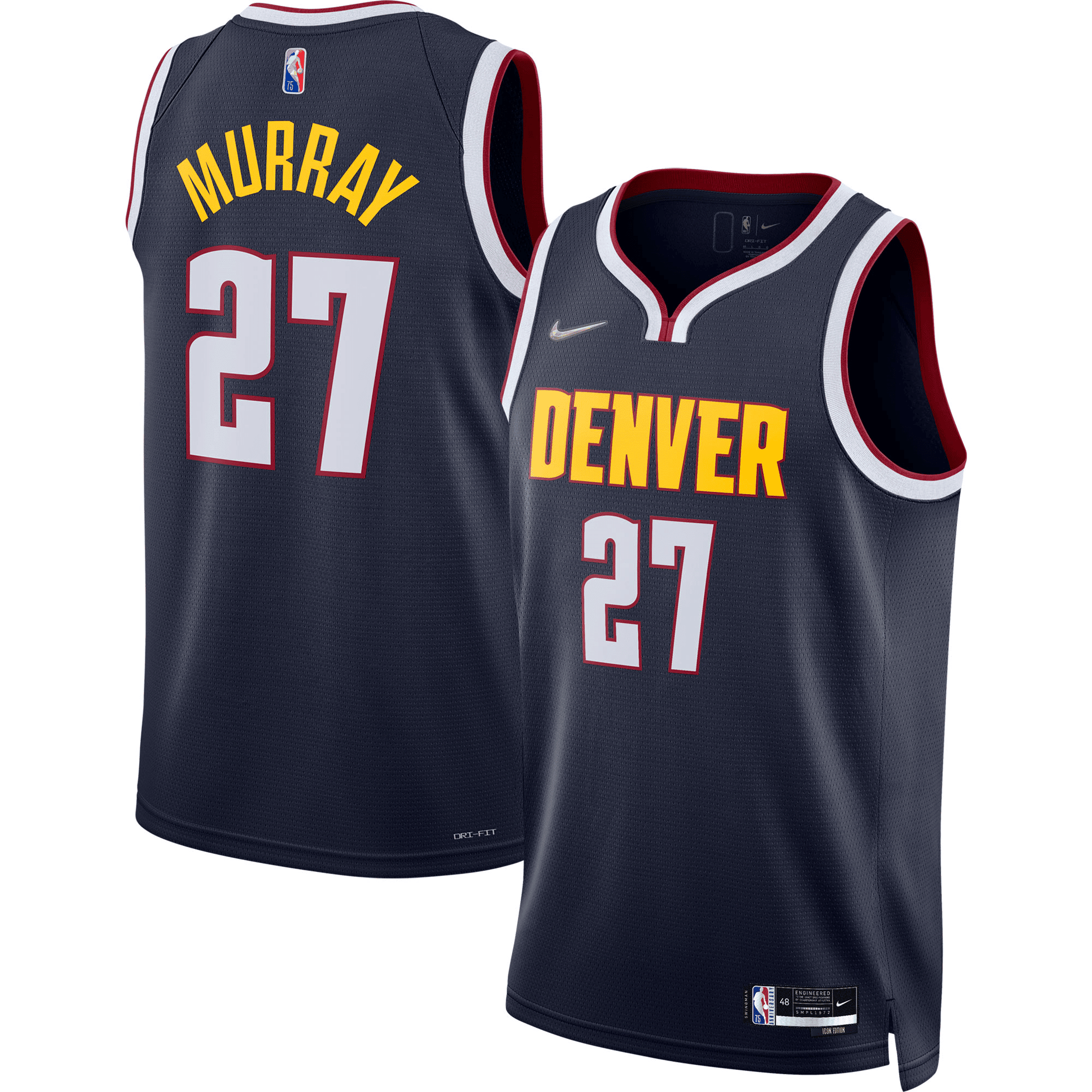 Jamal Murray Denver Nuggets Diamond Swingman Basketball Jersey - Icon Edition - Navy Basketball Jersey - JS698 