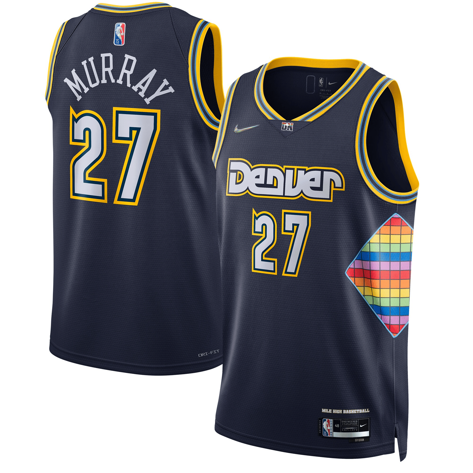 Jamal Murray Denver Nuggets Swingman Basketball Jersey - City Edition - Navy Basketball Jersey - JS592 