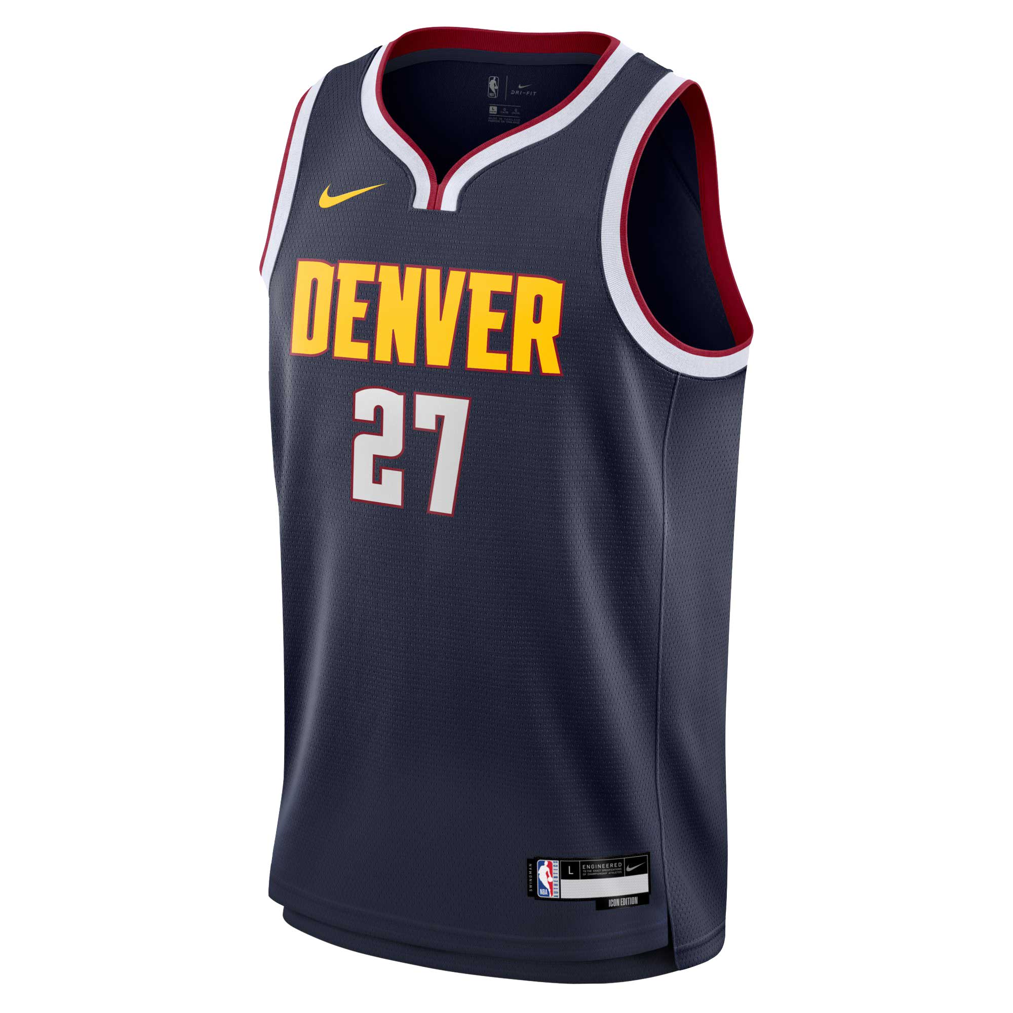 Alternative view of Jamal Murray Denver Nuggets Youth Swingman Basketball Jersey - Icon Edition - Navy